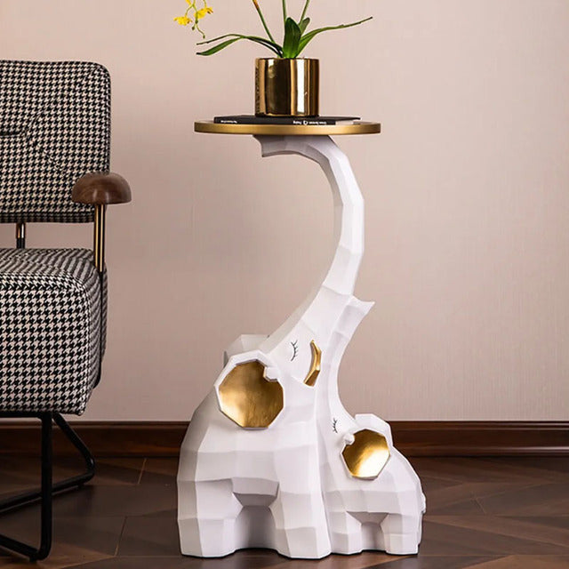 Large Resin Elephant Sculpture with Tray Top