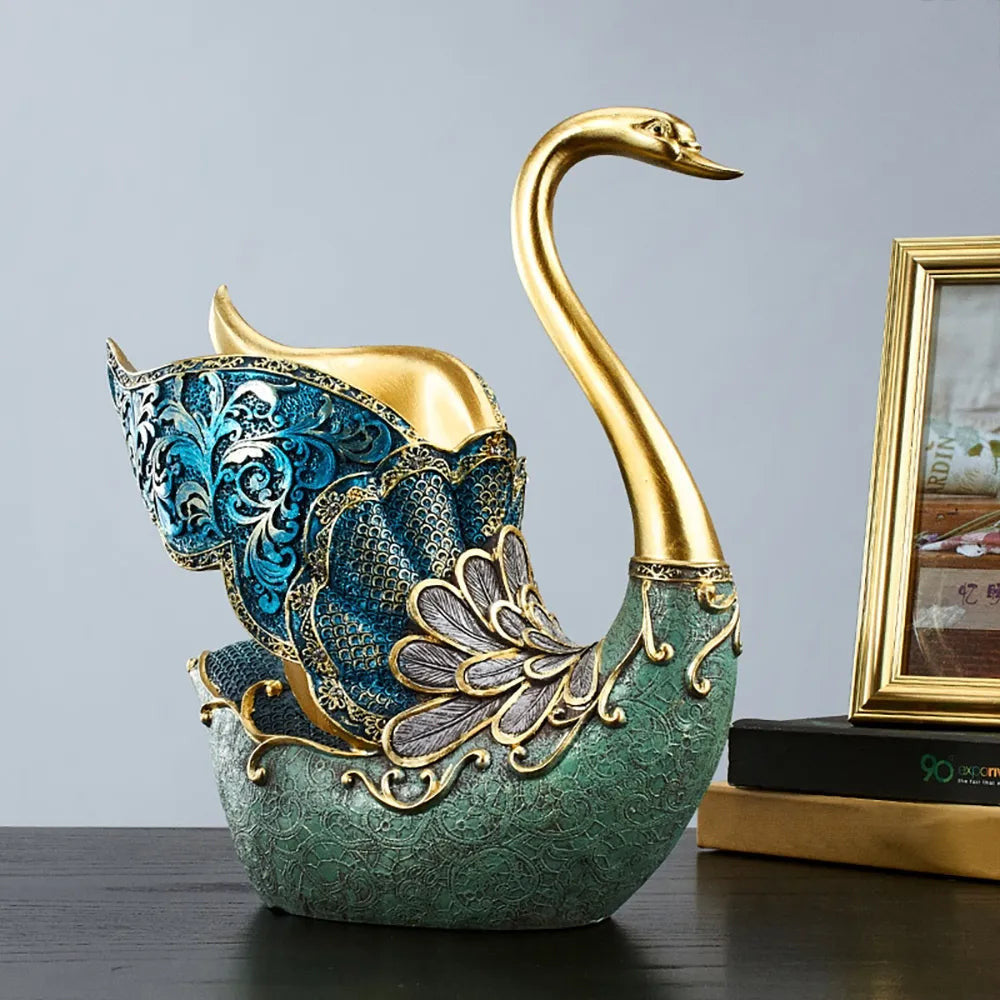 Mini Bar Decor Swan Wine Rack Bottle Holder in Resin