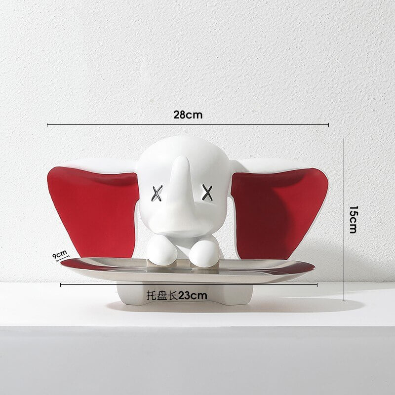 Flying Baby Elephant Statue with Storage Tray