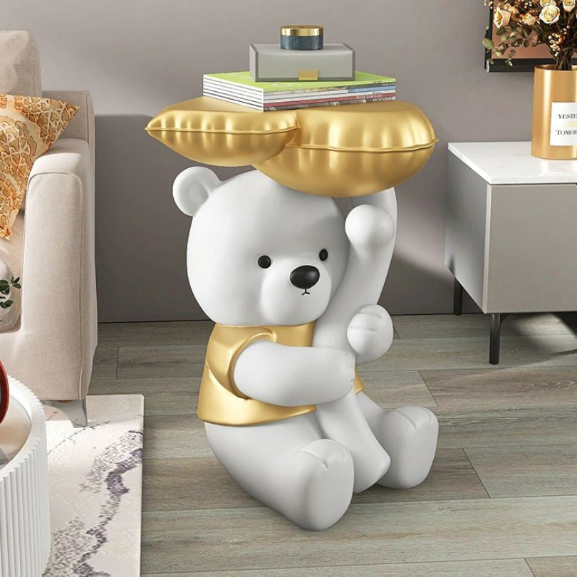 Modern Creative Bear Landing Statue with Storage